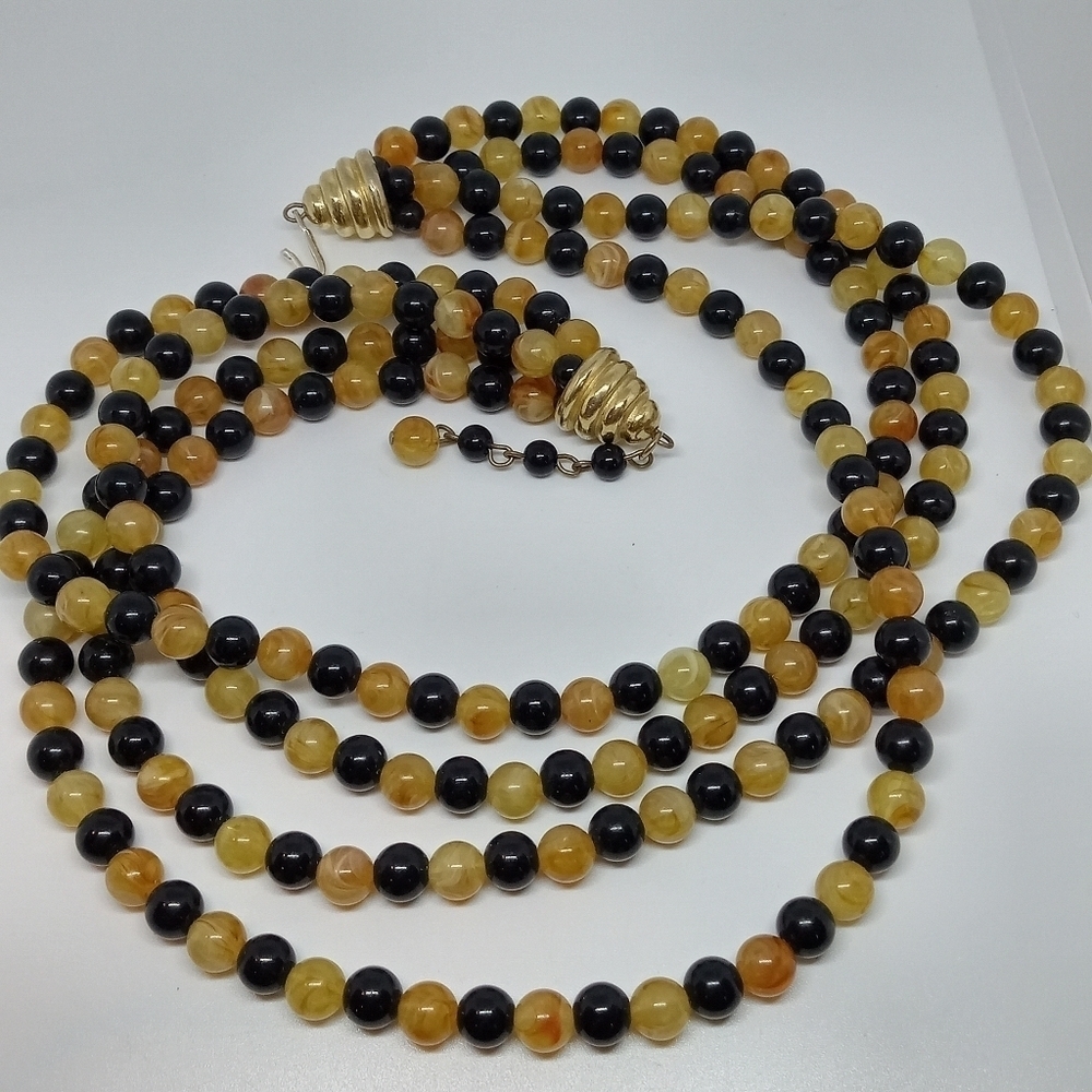 * Vintage Japan 4 strand Fall Colors choker necklace up to 20"